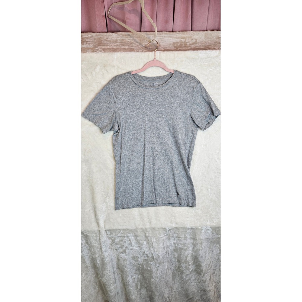 Polo Ralph Lauren Mens Slim Fit Crewneck T-Shirt Heather Grey Size Medium Cotton